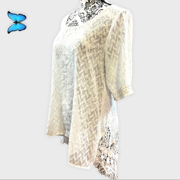 BKE White sheer/see through top - Picture 3 of 10